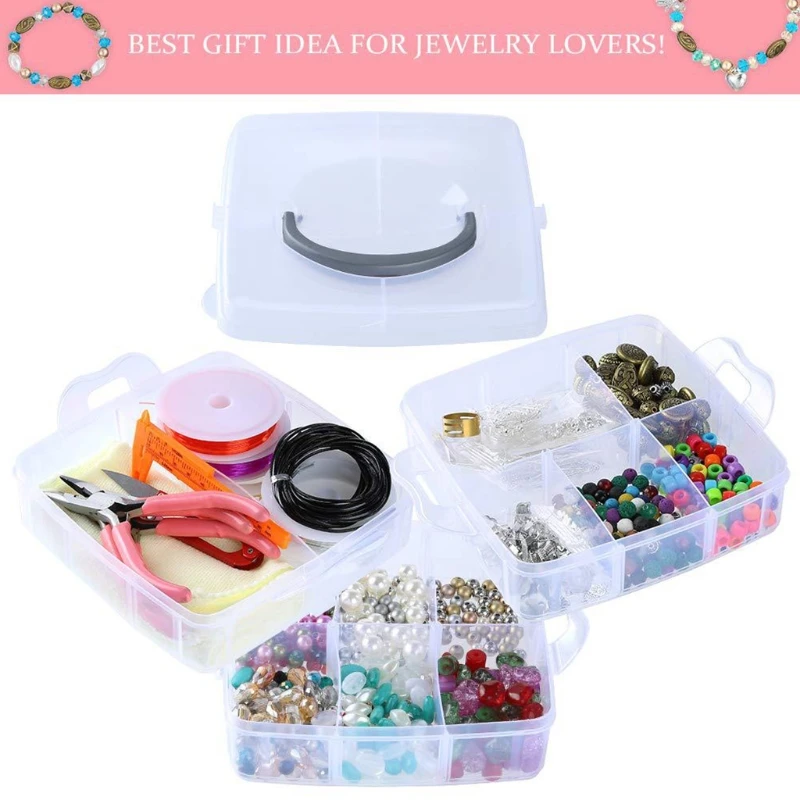 

LXAE Jewelry Making Supplies DIY Kit with Beads Charms Findings Pliers Beading Wire