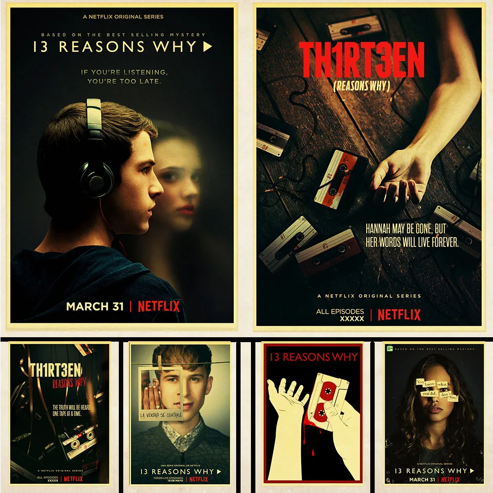 Американская ТВ-Серия 13 причин почему плакат ретро настенная наклейка печать на