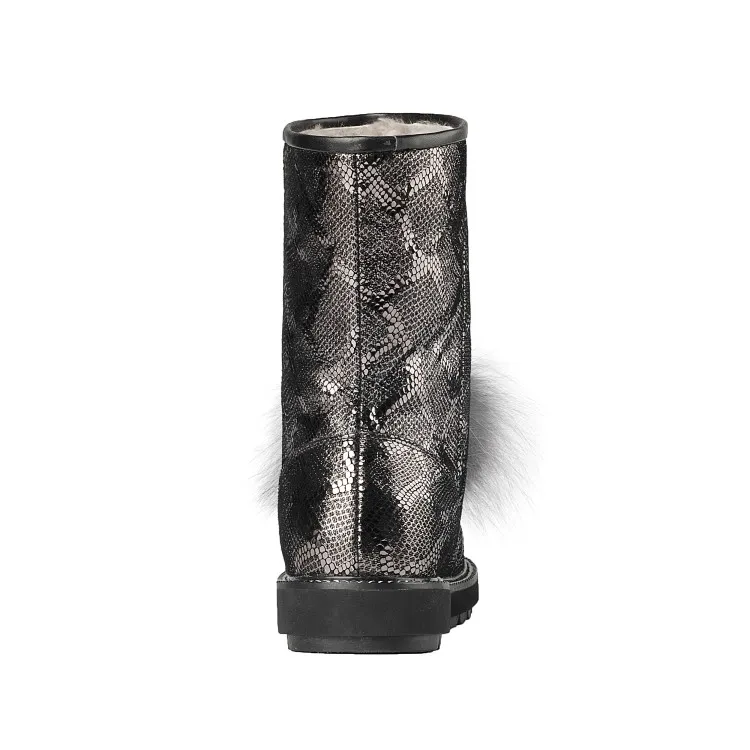 MLJUESE/ г., женские ботильоны из овечьей кожи, зимние, шерстяные, с круглым носком, женские зимние ботинки, вечерние, размер 42