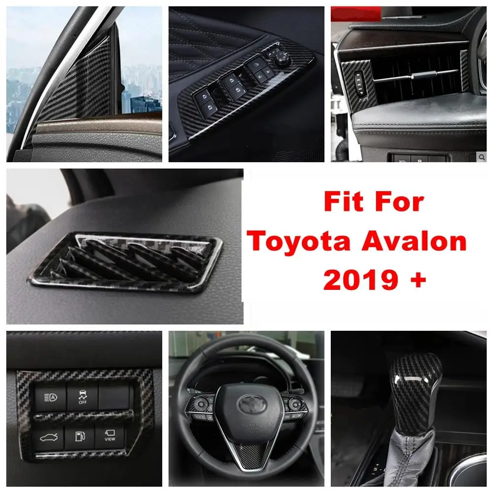 

For Toyota Avalon 2019 - 2021 Pillar A Dashboard Air AC Gear Panel Head Lamp Cover Kit Trim Carbon Fiber Interior Accessories