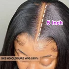 5X5 парик с закрытием 13х6, прозрачные человеческие волосы на фронте с кружевом, бразильские прямые волосы на шнурке, парик, предварительно выщипанные волосы Remy