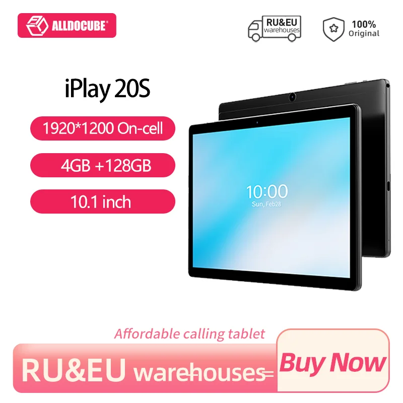 

ALLDOCUBE iPlay 20S Android 11 Tablet PC 10.1 Inch Tablet 6GB RAM 64GB ROM Octa-core 1920×1200 IPS 4G LTE Tablet Unisoc® SC9863A