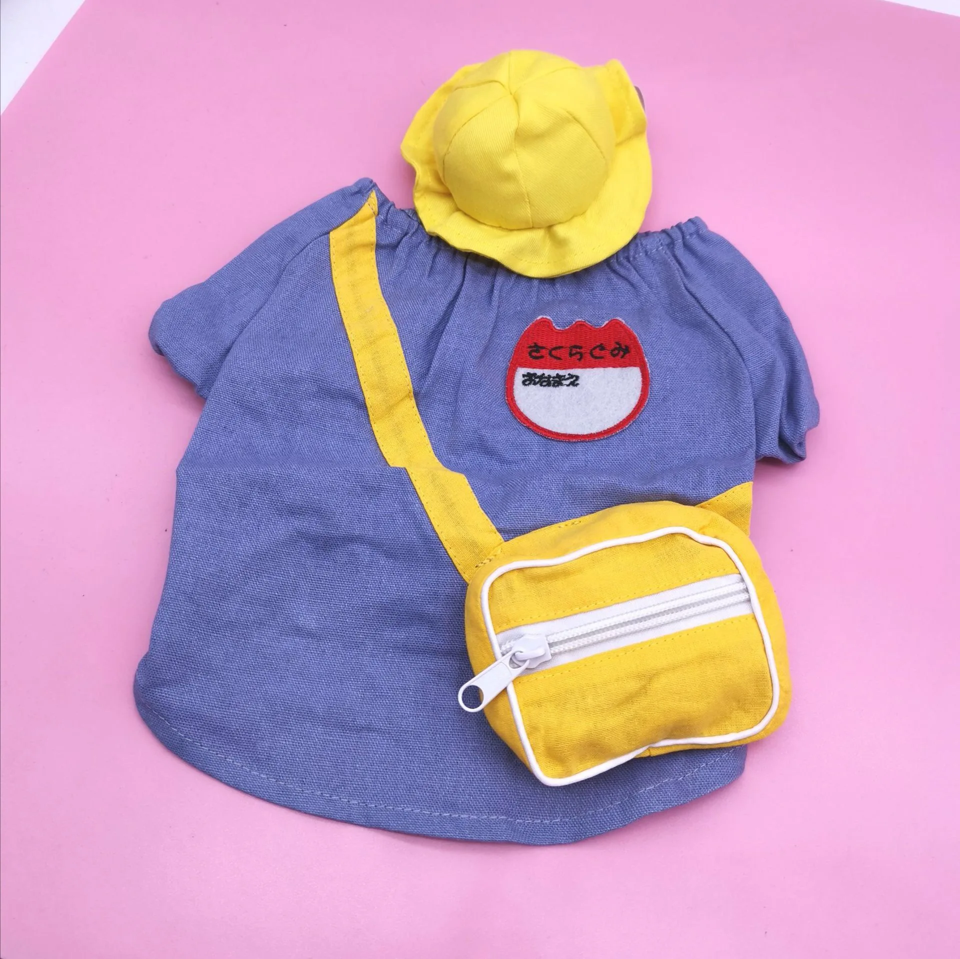 Летняя футболка с французским бульдогом жилет японская школьная форма милый