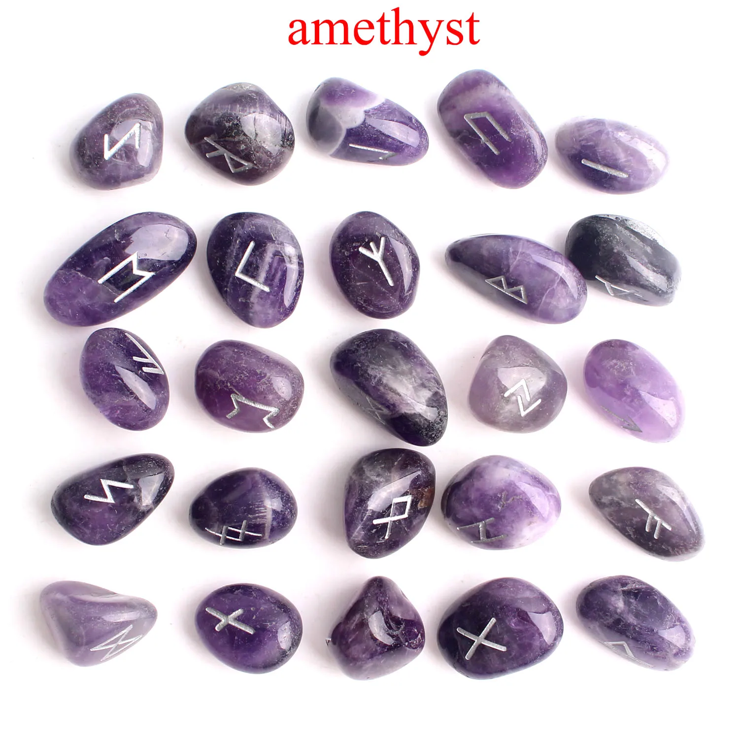 25 шт. натуральная Лапка аметист кристальная Руна фиолетовые руны гадание