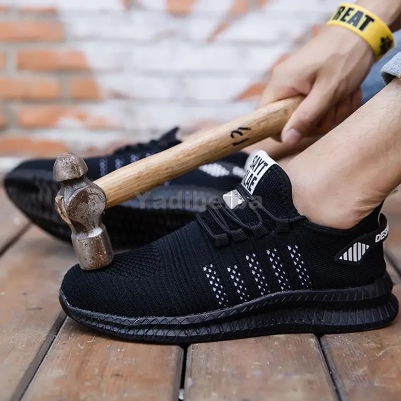 Защитные ботинки со стальным носком для мужчин и женщин дышащие рабочие