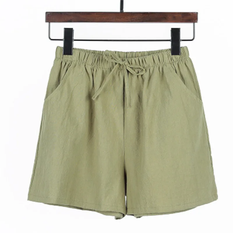 

High Quality Slim Women Shorts Fashion New Simple Solid Color Shorts Women Street Elastic Band Casual Loose Shorts
