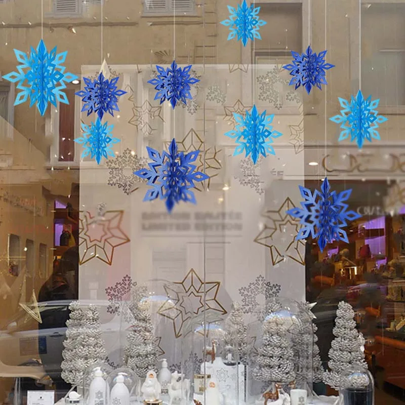 3D подвесное домашнее бумажное украшение для свадьбы Снежинка 6 шт набор