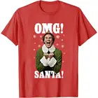 Бадди, эльф, рубашка! Санта, я знаю его, Забавный дизайн, Рождественский праздник, фотография, Счастливое Рождество, короткий рукав