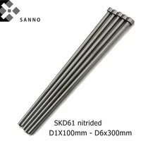 10pcs skd61 nitrided mold ejector pin d1x100mm d6x300mm heat resistant straight injection punch rod full hard guide pin needle