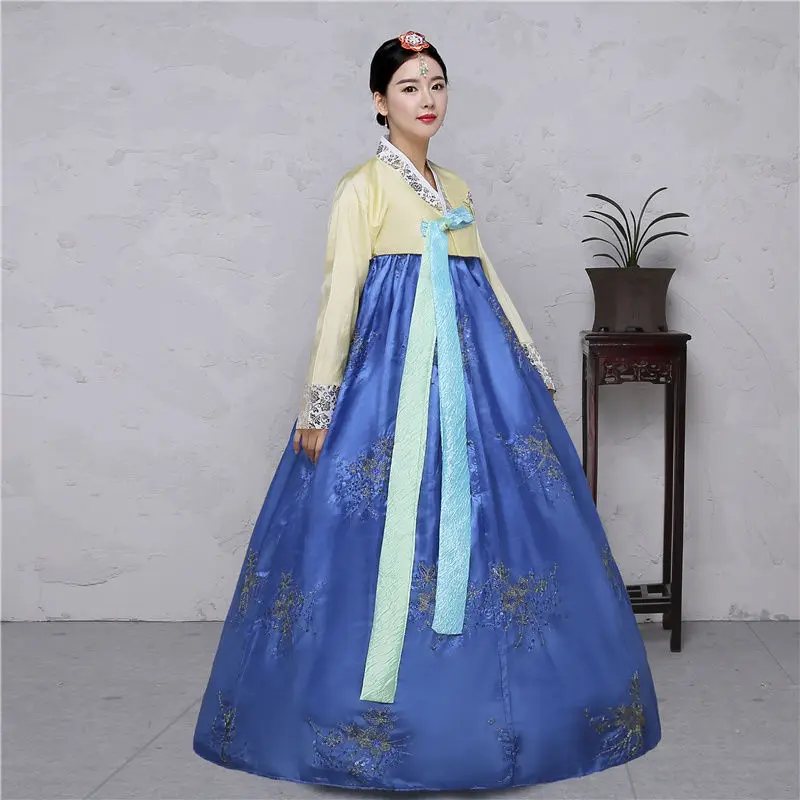 

Женское платье Hanbok, корейское традиционное платье Hanbok, корейские национальный костюм, корейская модная одежда
