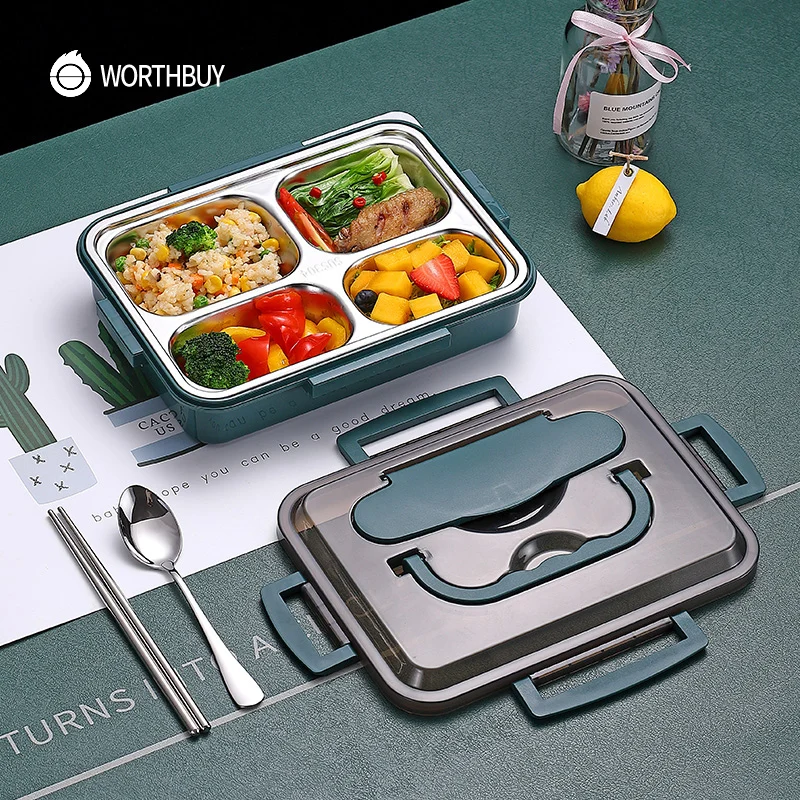 WORTHBUY Японский Коробки для обедов детей 18/8 Нержавеющая сталь бенто ланч бокс с