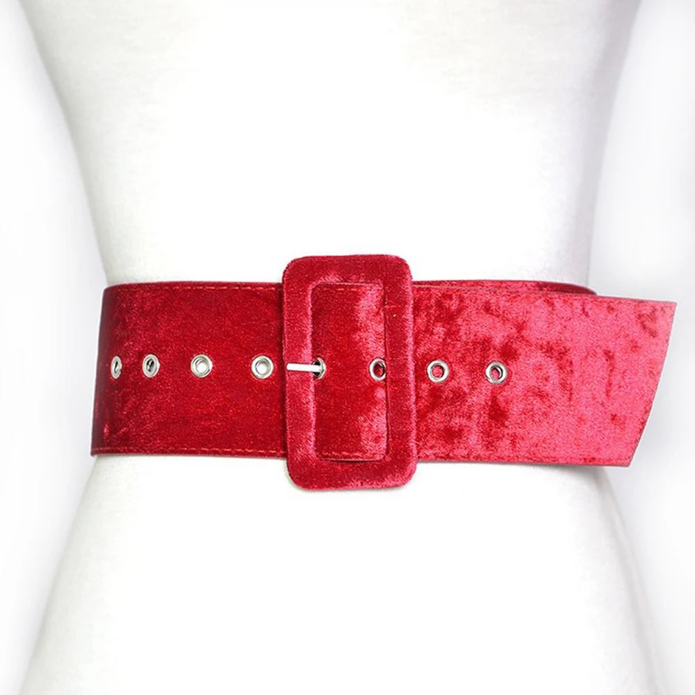 Новый Широкий Пояс женское платье красные пояса Украшенный модные серебряные