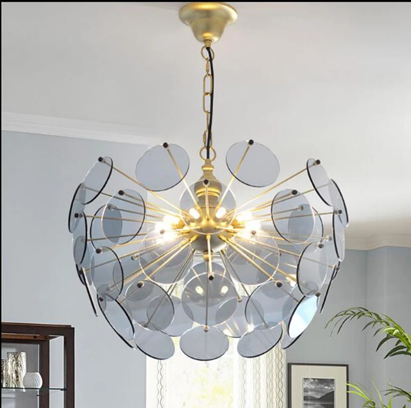 Постмодерн стеклянный подвесной светильник роскошный Гонконг-стиль в