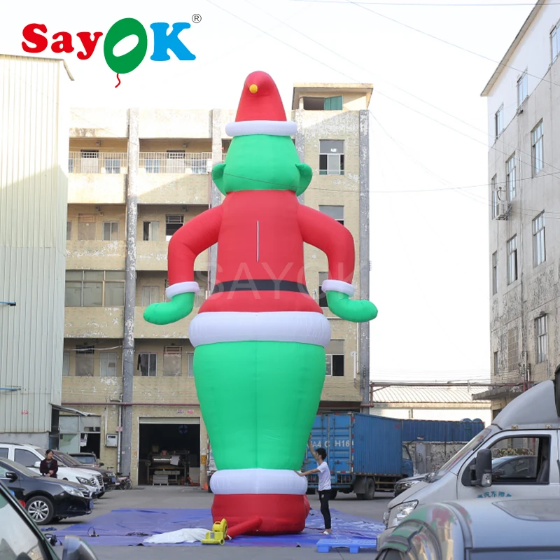 Надувной Рождественский Grinch as Santa 10 футов и 28 футов высокий Рождественский Декор с белым светильник для магазина