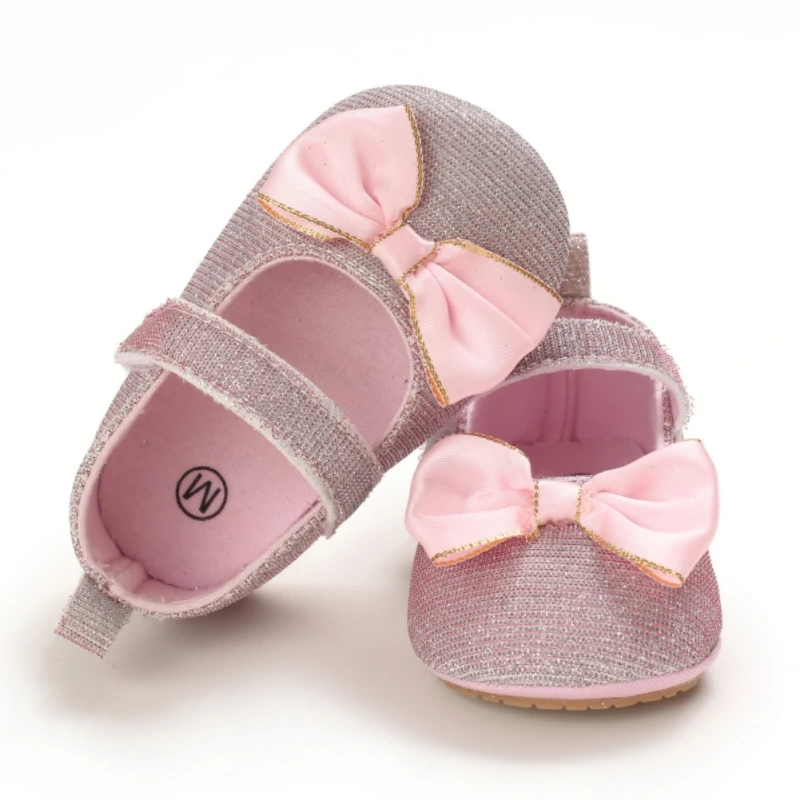 

Summer Autumn Soft Sole Non-Slip Glitter Bowknot Princess Dress Shoes Newborn Baby Girls Spring First Walkers 0-18M