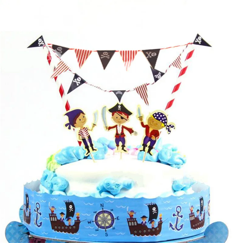 1 шт. принцесса пиратский динозавр тема кекс Топпер мультфильм флажки для торта