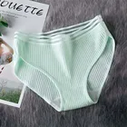 Модные женские трусики, летние прозрачные полосатые хлопковые трусы, нижнее белье, женские однотонные мягкие дышащие трусы, нижнее белье
