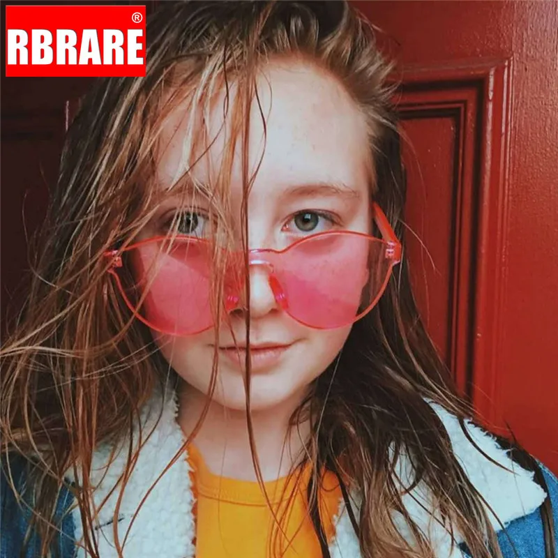 RBRARE яркие цвета прозрачные солнцезащитные очки женские винтажные цельные модные