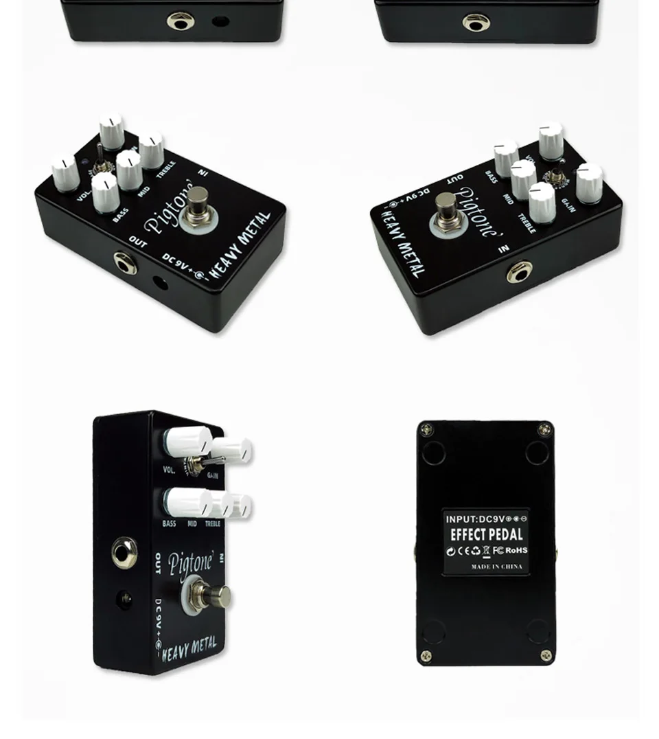 Pigtone PP-10, тяжелый металл, гитарный эффект, педаль, акустическая электрогитара, аксессуары, эффекты, педали, настоящие, bypas