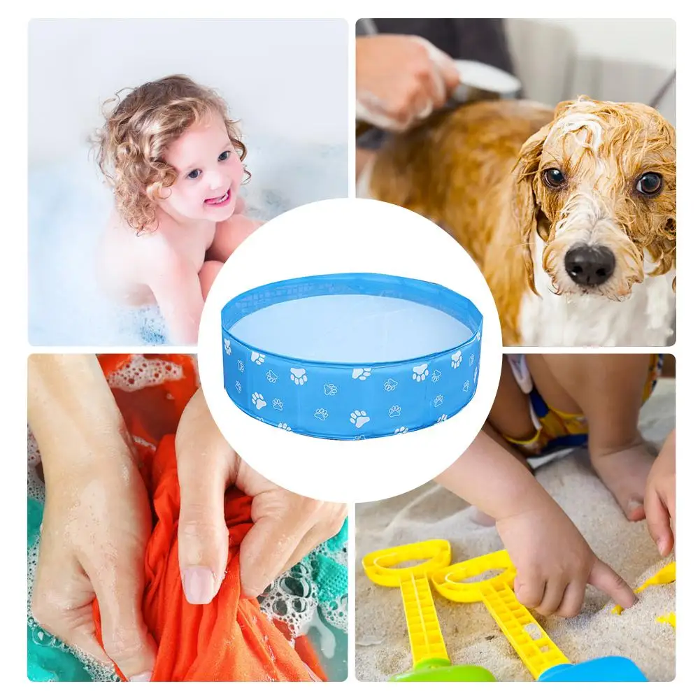 

Dog Pool Pet Bathing Tub Swimming Pool Dog Cat Tub Collapsible PVC Bathtub Cat Dog Pet Bathing Pool Toy Area Four Seasons