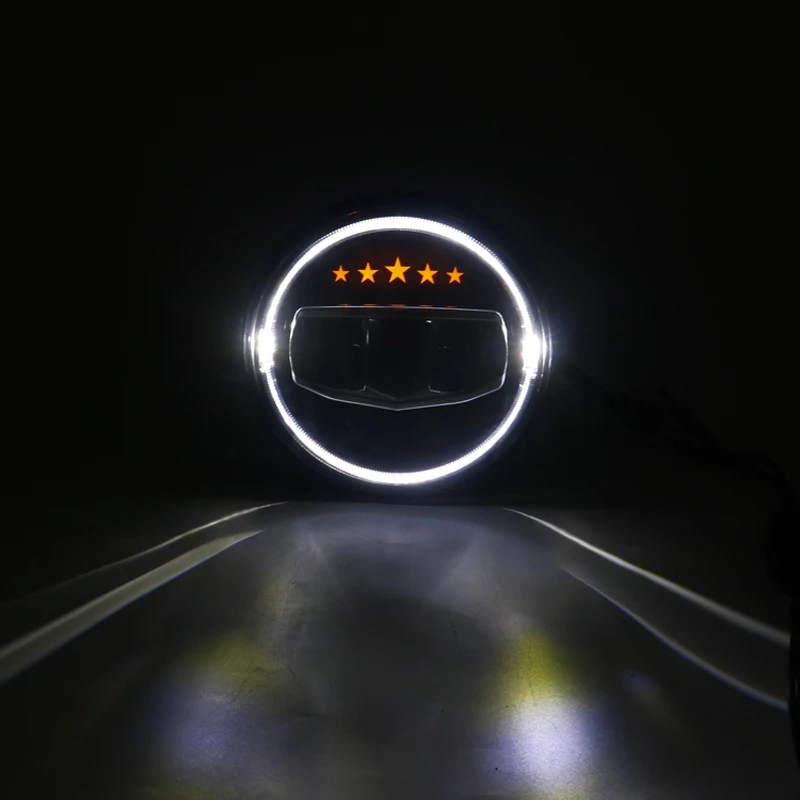 7 "дюймовый круглый светодиодный головной светильник s DRL и Янтарный указатель