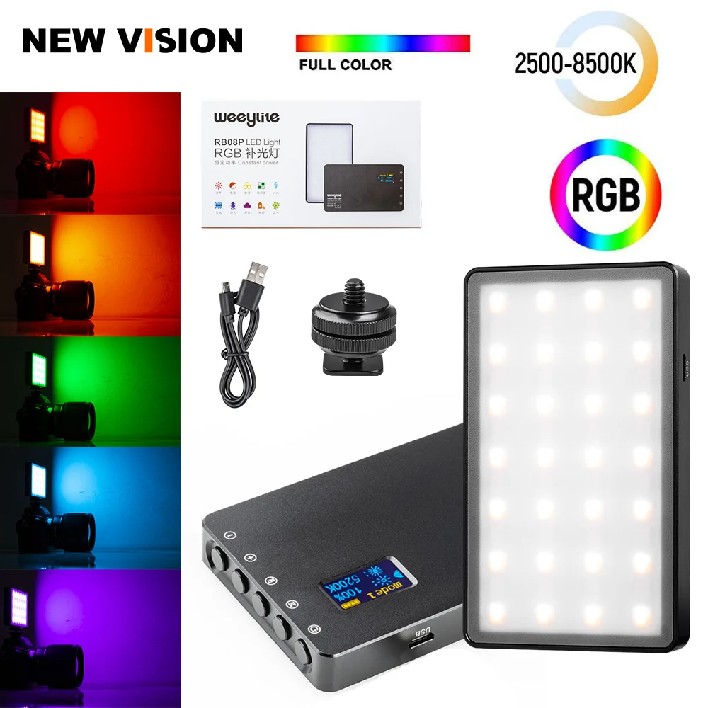 VILTROX Weeylife RB08P RGB 2500K 8500K мини видео Светодиодная лампа портативный