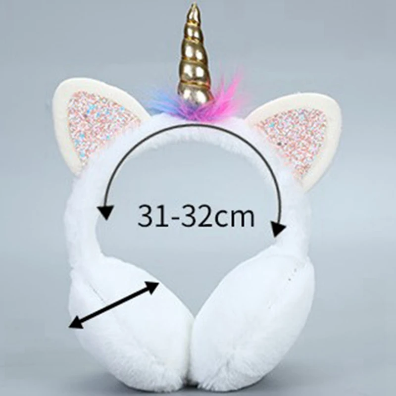 

Plush Unicorn Earmuff Ear Muffs Kids Lovely Children Winter Warmer Ear Muffs Rabbit Fur Thicken Plush Unicorn Ear Cover