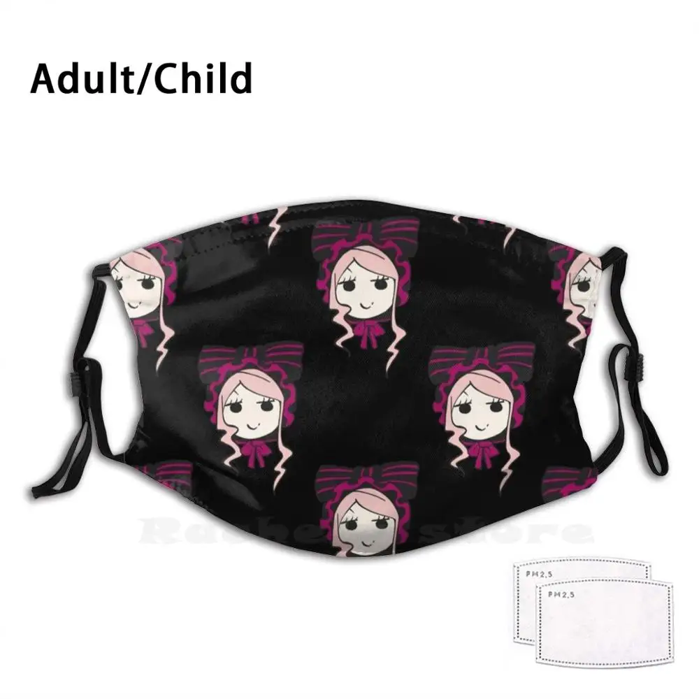 

Overlord (Shalltear) маска с фильтром от пыли для взрослых и детей, маска для самостоятельной сборки, ловушка для крови Shalltear, Аниме Манга, Chibi, портретная, сладкая