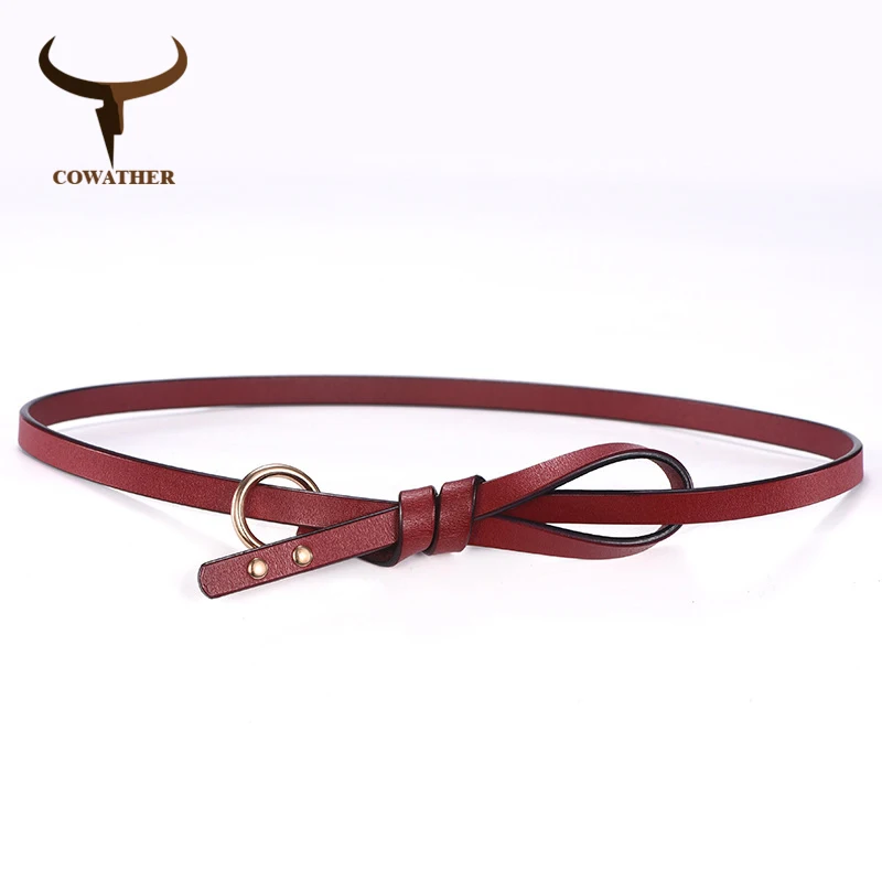 Женский ремень COWATHER из натуральной воловьей кожи высокого качества бесплатная