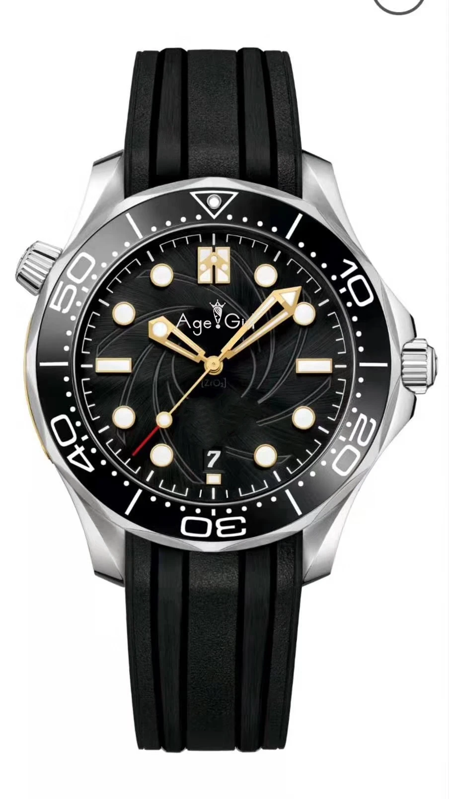 

Classic New Men Automatic Mechanical Silver Gold Diver 300 Limited James Bond 7007 Blue Rubber Ceramic Sapphire Watch AAA+