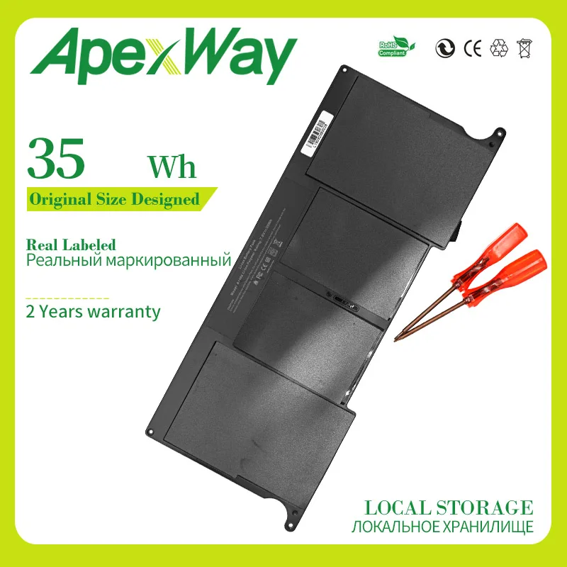 Apexway 35WH 7 3 В Новый аккумулятор для ноутбука apple Macbook Air 11 &quotA1406 A1465 A1495 MC968 MC969 MC505 MC506 +