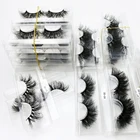 25 мм норковые ресницы 51020 Вт, 30 Вт, 4050 пар пушистые ресницы с подносом без коробки ресницы серо-коричневого цвета оптовая продажа 3D ресницы серо-коричневого цвета