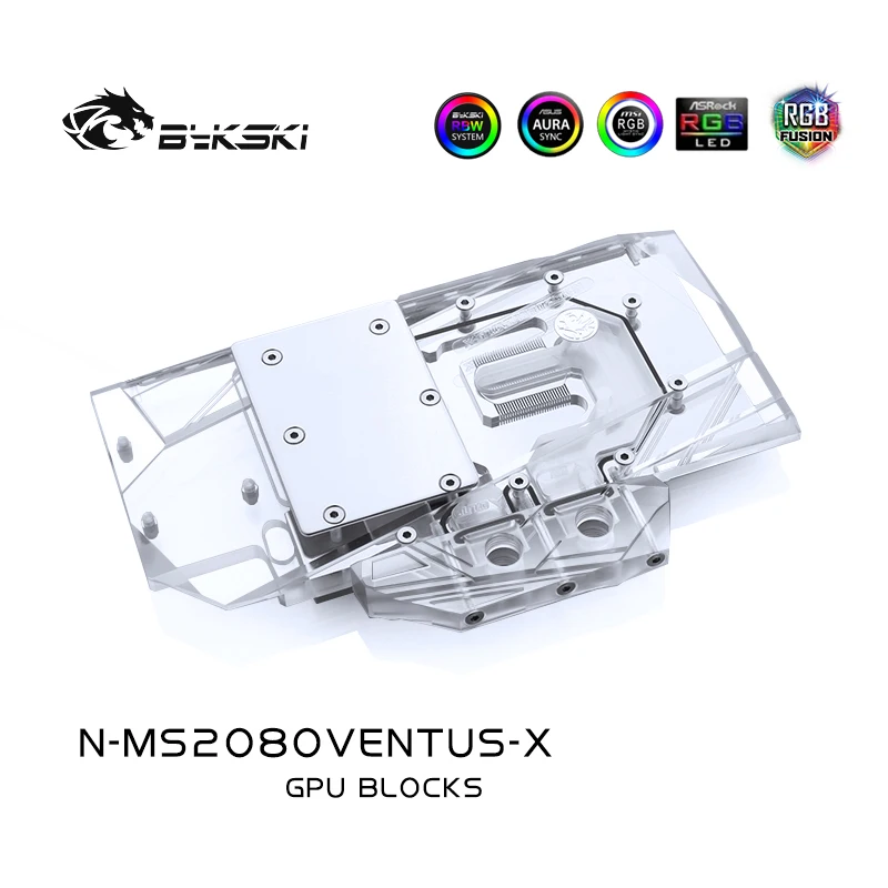 Bykski N-MS2080VENTUS-X полное покрытие видеокарты блок водяного охлаждения для MSI RTX2080 8G