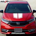 1 Набор наклеек на капот автомобиля, полоски для Honda, шаттл, гоночный Спорт, капот, автомобильные наклейки, декор кузова автомобиля, виниловые наклейки