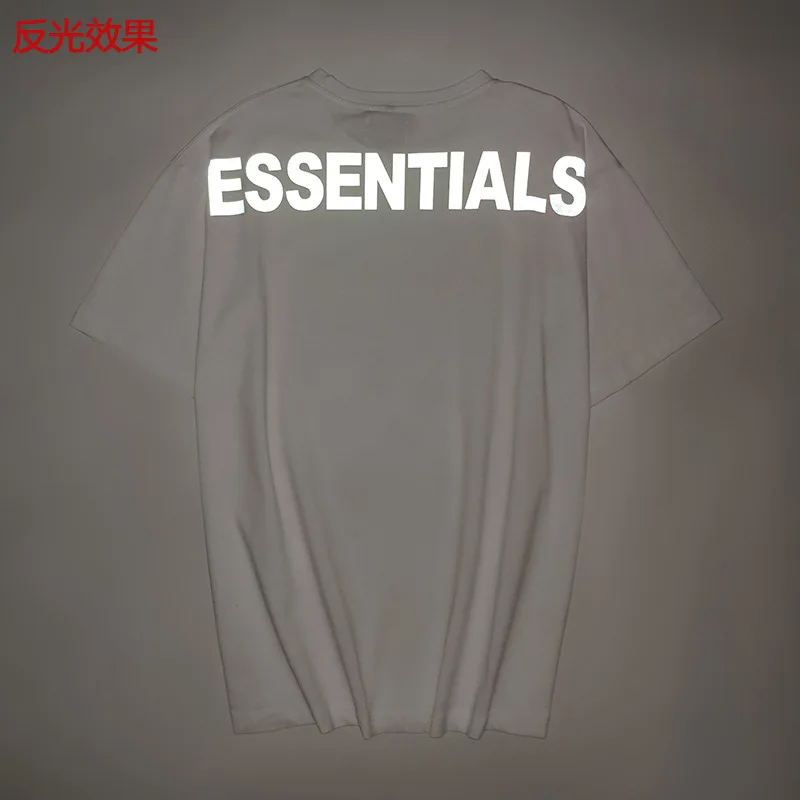 

Hot sale 2021 Spring And Summer FOG Tide Brand Off Men's And Women's Reflective at night Word Printing Short Sleeve T-Shirt