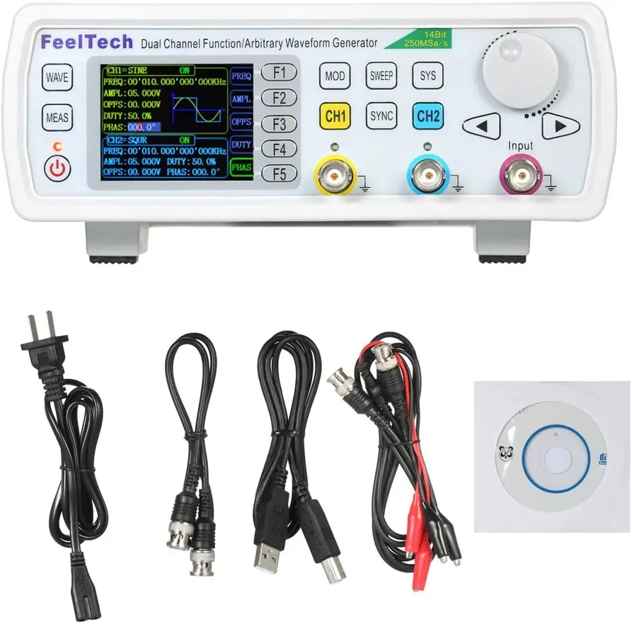 Генератор сигналов произвольной формы двухканальный DDS-измеритель частоты 60 МГц
