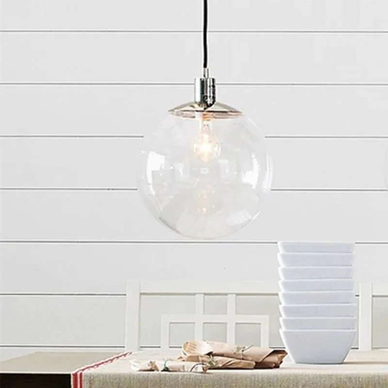 Современная маленькая модная прозрачная стеклянная лампа в форме шара для
