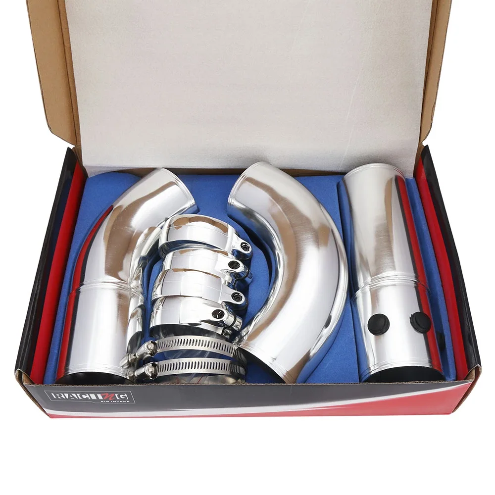 

Universal 3 Inch Aluminium Air Intake Filter Pipe Turbo Engine Intercooler Piping With Silicone Hose and Clamps 5PCS