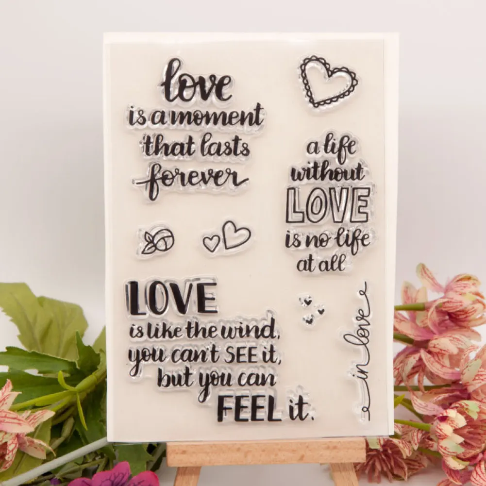 

Love Words Clear Rubber Stamps for Scrapbooking Silicone Seals Craft Stencil Album Card Make Decoration Sheet 2020 New