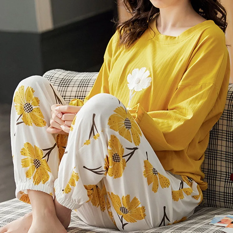 Пижама женская хлопок цвет в ассортименте M L XL XXL XXXL 2 шт/комплект|Кофты для сна| |