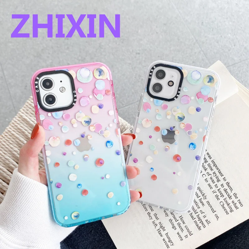 

Push Bubble Case For iphone 12 mini 11 Pro Gradient Transparent Cover Silicone Soft Cover for iphone 7 8 plus X XR XS Max
