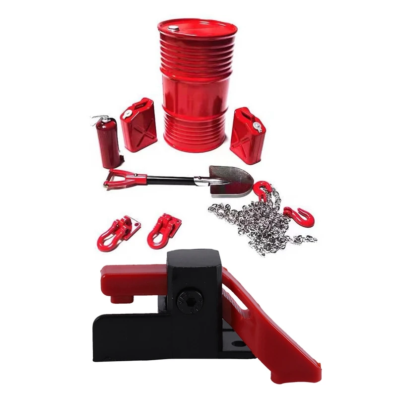 

1X For TRX-4 ESC Easy Start Trigger Power Switch For TRX4 & 8Pcs Simulated Decoration Tow Hook Oil Tank Shovel