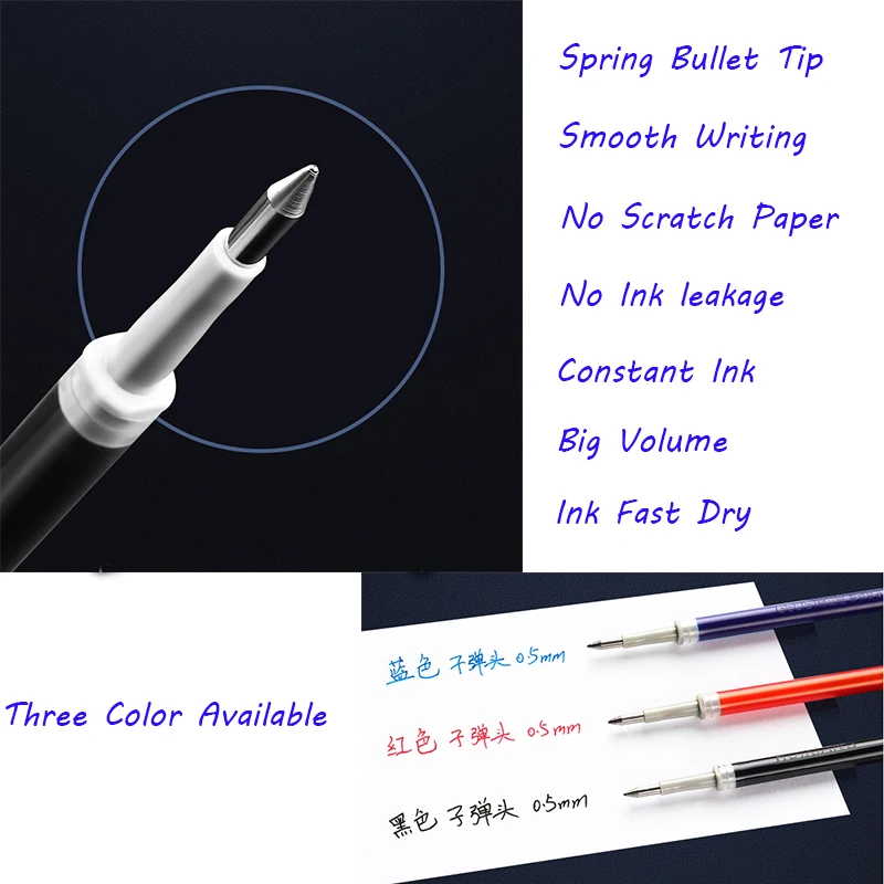 20 шт. стержни для ручки 0 5 мм синие/черные/красные|Гелевые ручки| |