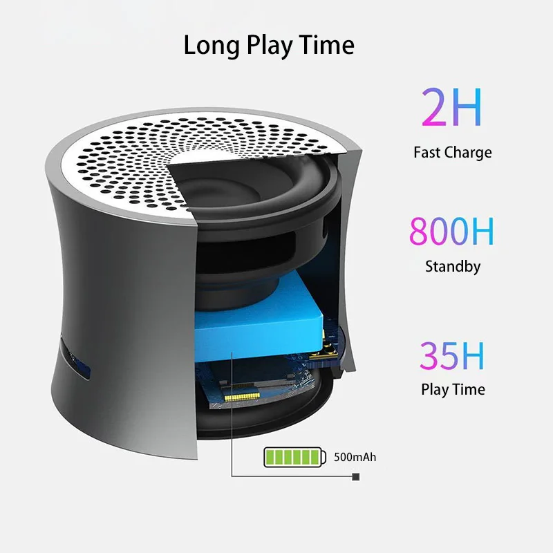 Mini Portable Bluetooth Speaker Metal Bass Subwoofer Wireless Boombox Music Box Louderspeaker for Shower Kitchen speakers 2021 |