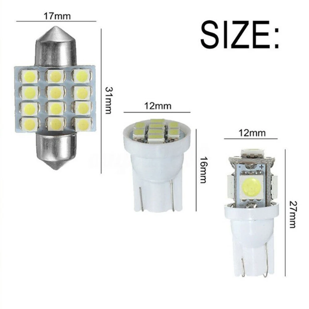 

License Plate LED Lights 5-T10 5SMD LED 4-T10 8SMD Domes 13pcs Set Car
