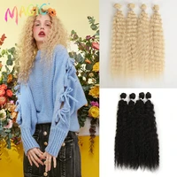 magic 4pcs 26inches afro kinky curly hair bundles 613 blonde color fake hair synthetic artificial hair extension for braids