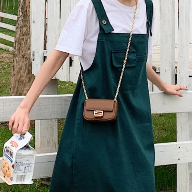 

Dress Women Summer Suspenders Straps Denim Fashion Solid Girls Mid-calf Sleeveless Preppy Baggy Club Korean Style Students Sweet