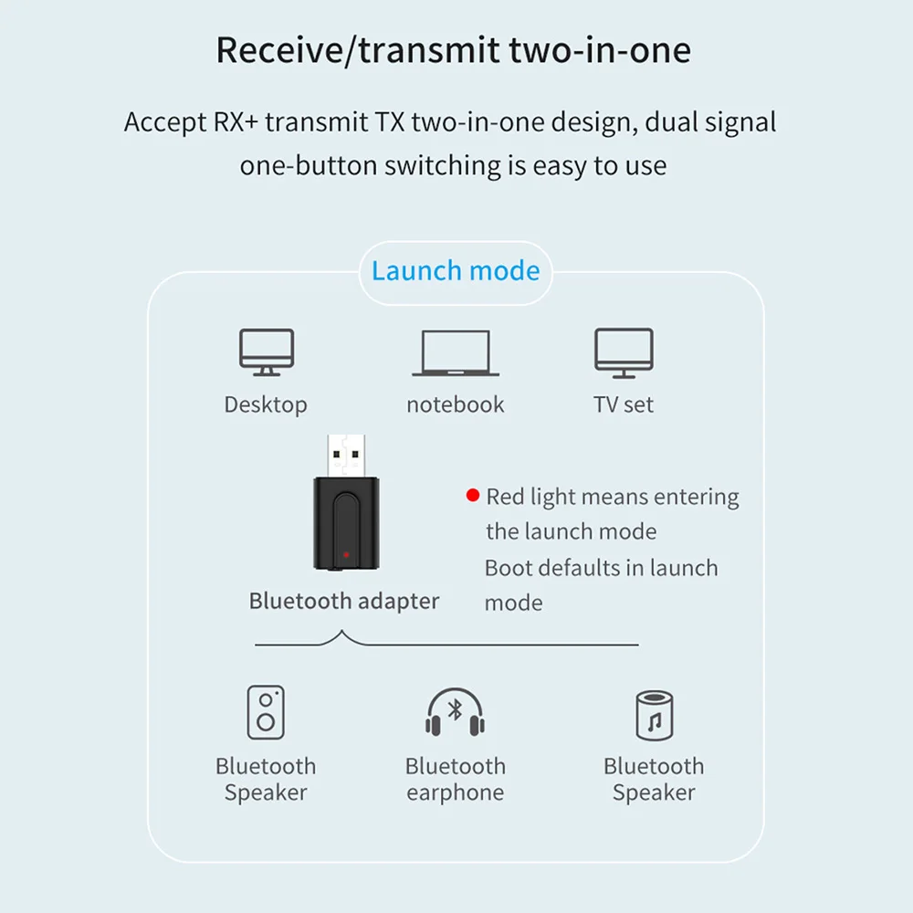 Bluetooth 5 0 аудио приемник передатчик 2в1 RCA 3 мм AUX Jack Hifi стерео USB беспроводной адаптер