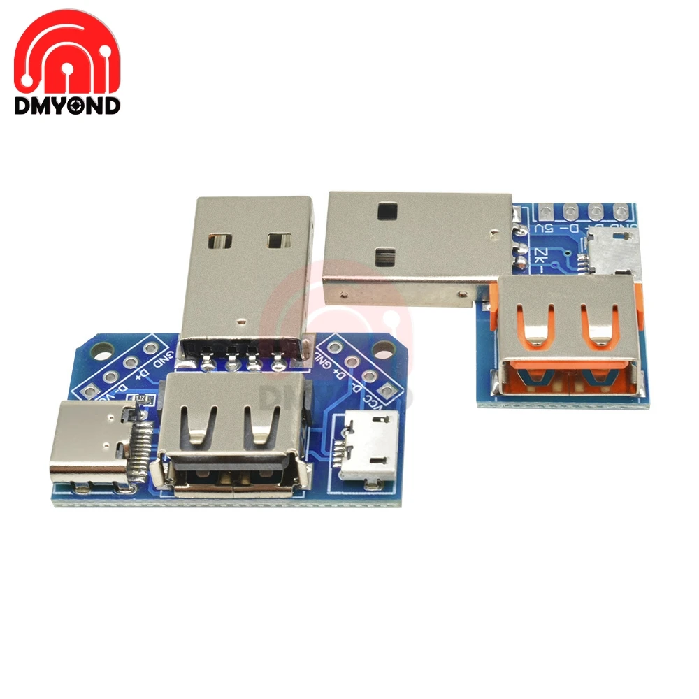 USB Converter Standard Female to Male Micro Type-C 4P 4Pins Terminal Adapter Board PCB 2.54mm 2.54 mm | Обустройство дома