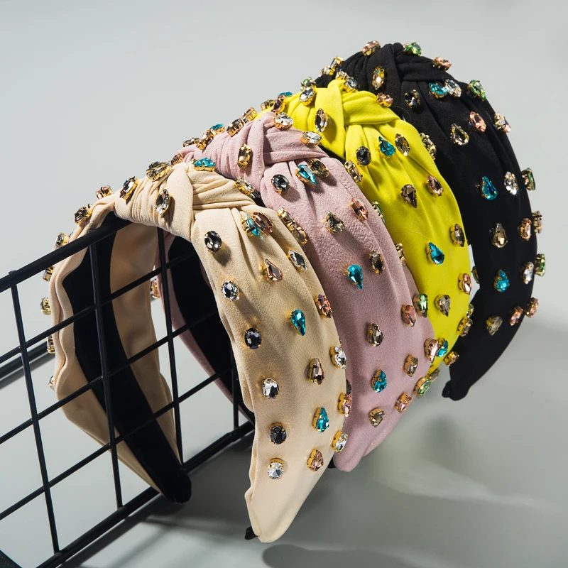 

Women Hairbands Rhinestones Flash Glass Drill Headband Sweet Romantic Hair Hoops Wide Brim Elegant Party Wedding Hairwear